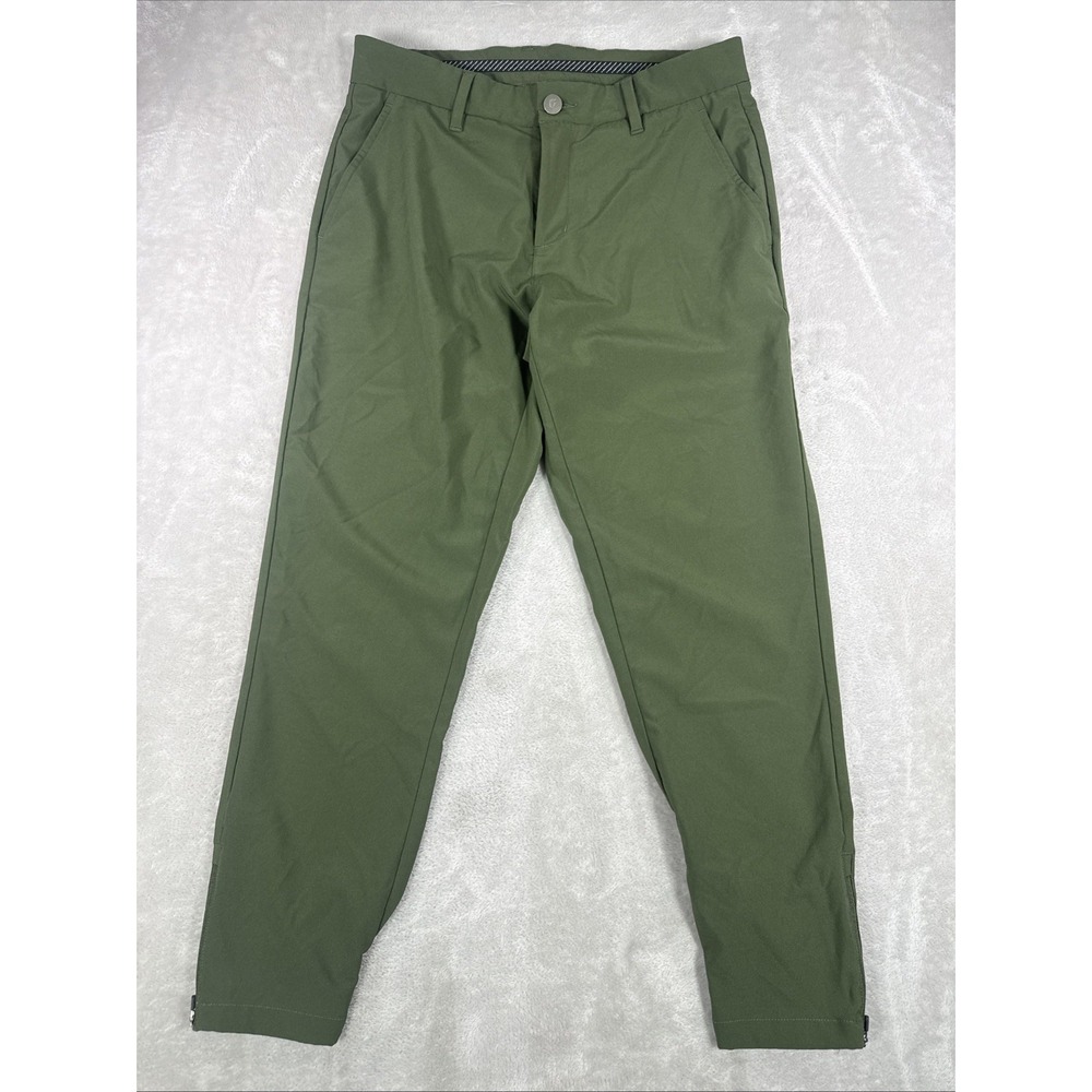 Primo Golf Pants Mens 31 Short Green Performance Stretch Tapered Ankle Casual